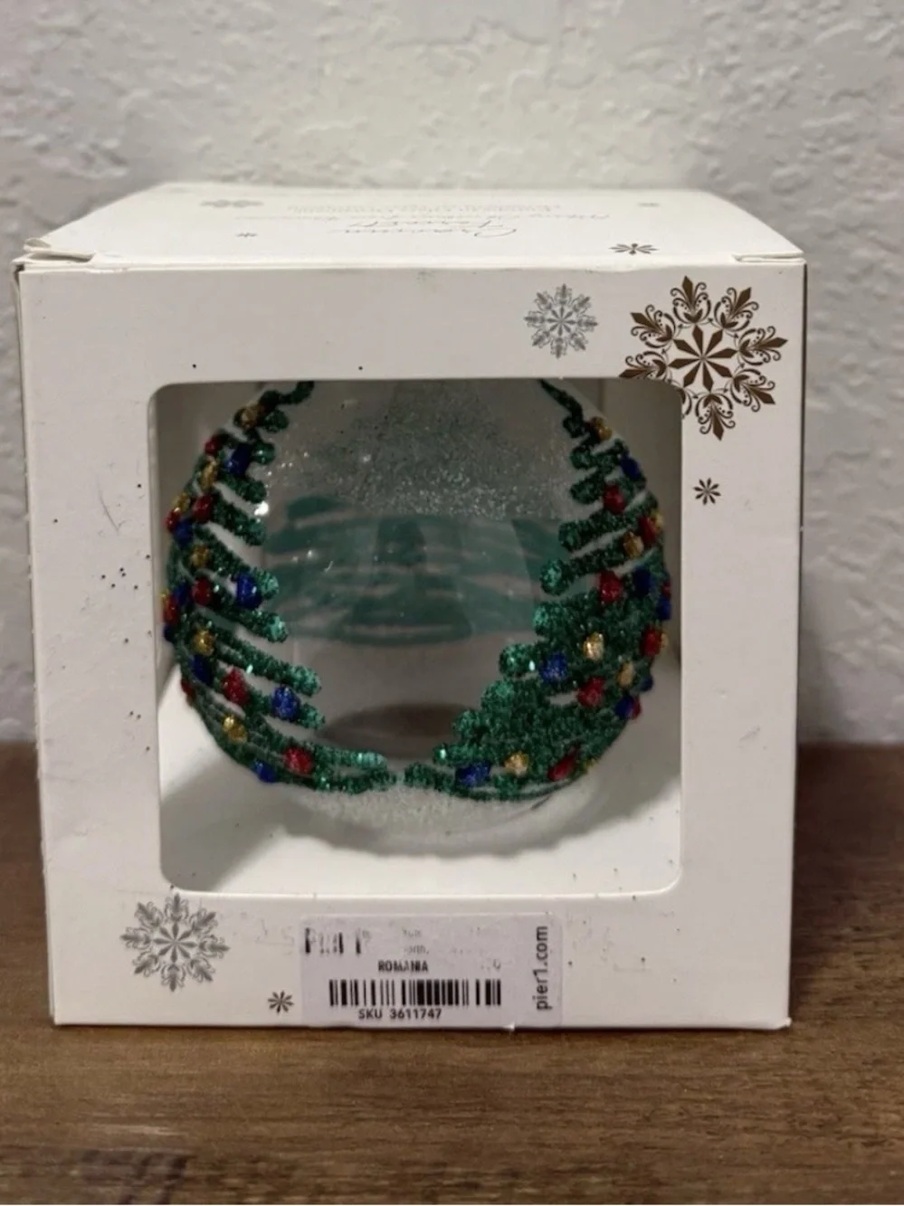 Pier 1 Imports Romanian Hand Blown Glass Christmas Tree Ornament